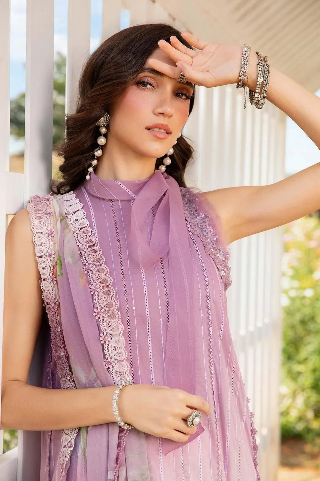 Digital Printed Lawn 3Pc Set Pink Lavender