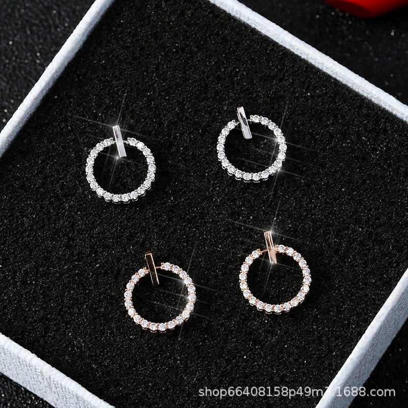ZVT-168 Circle Zircon Korean Earrings – Elegant Fashion Jewellery, Stylish Accessory for Women
