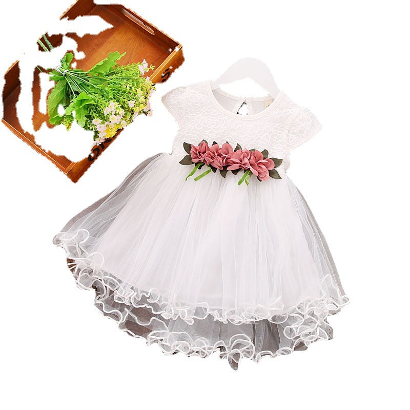 Girls Summer Floral Princess Dress Multi Color Mesh Tutu