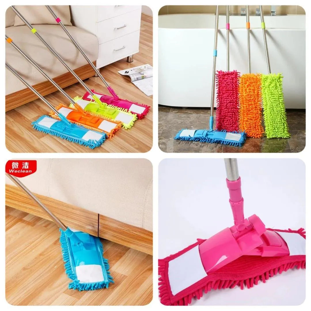 Multicolor Microfiber Flat Mop for Home & Office Cleaning