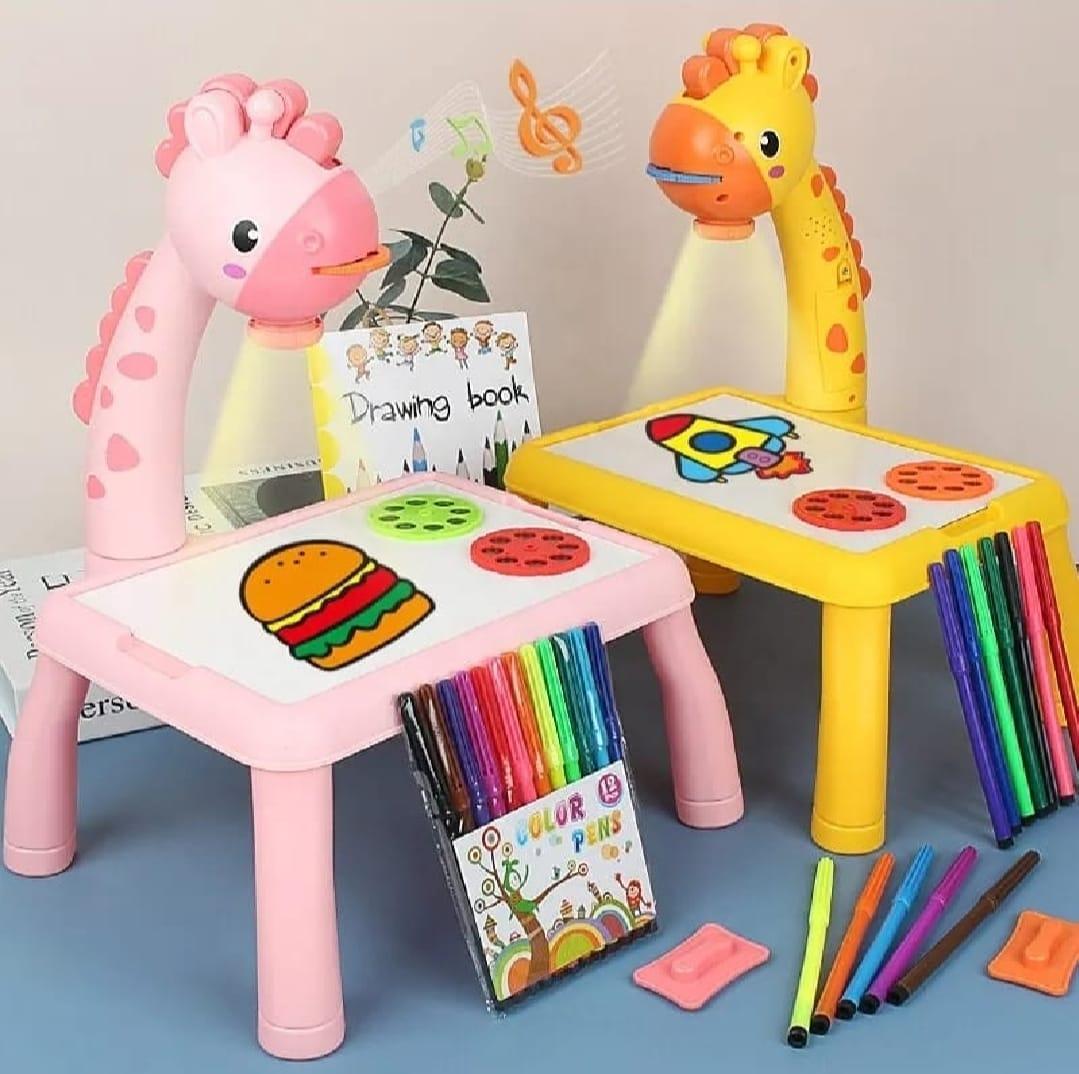 LED Projection Drawing Board for Kids Yellow 3-in-1 Creative Toy