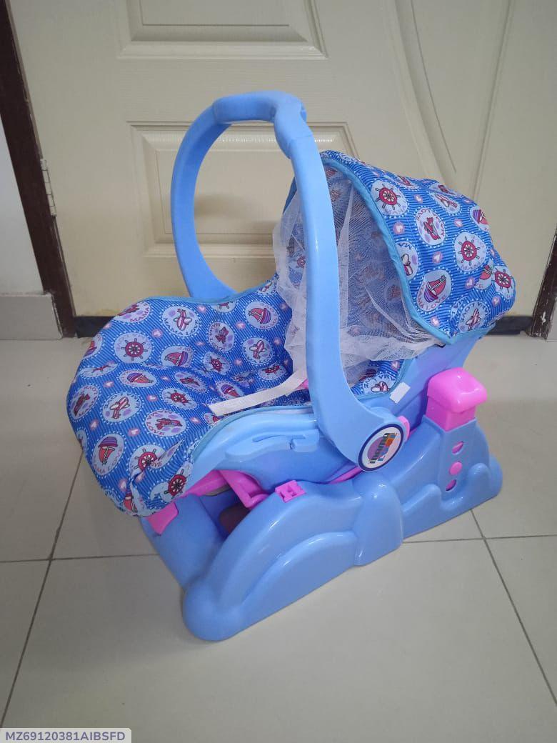 Baby Carry Cot Blue Nautical Mosquito Net
