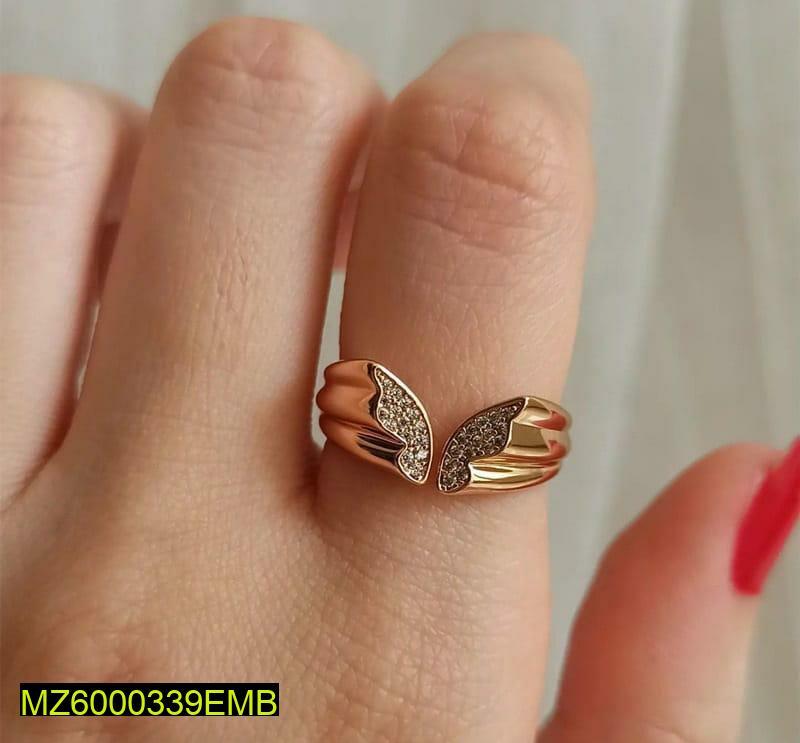 Adjustable Butterfly Ring Golden Plated For Girls Daily Wear