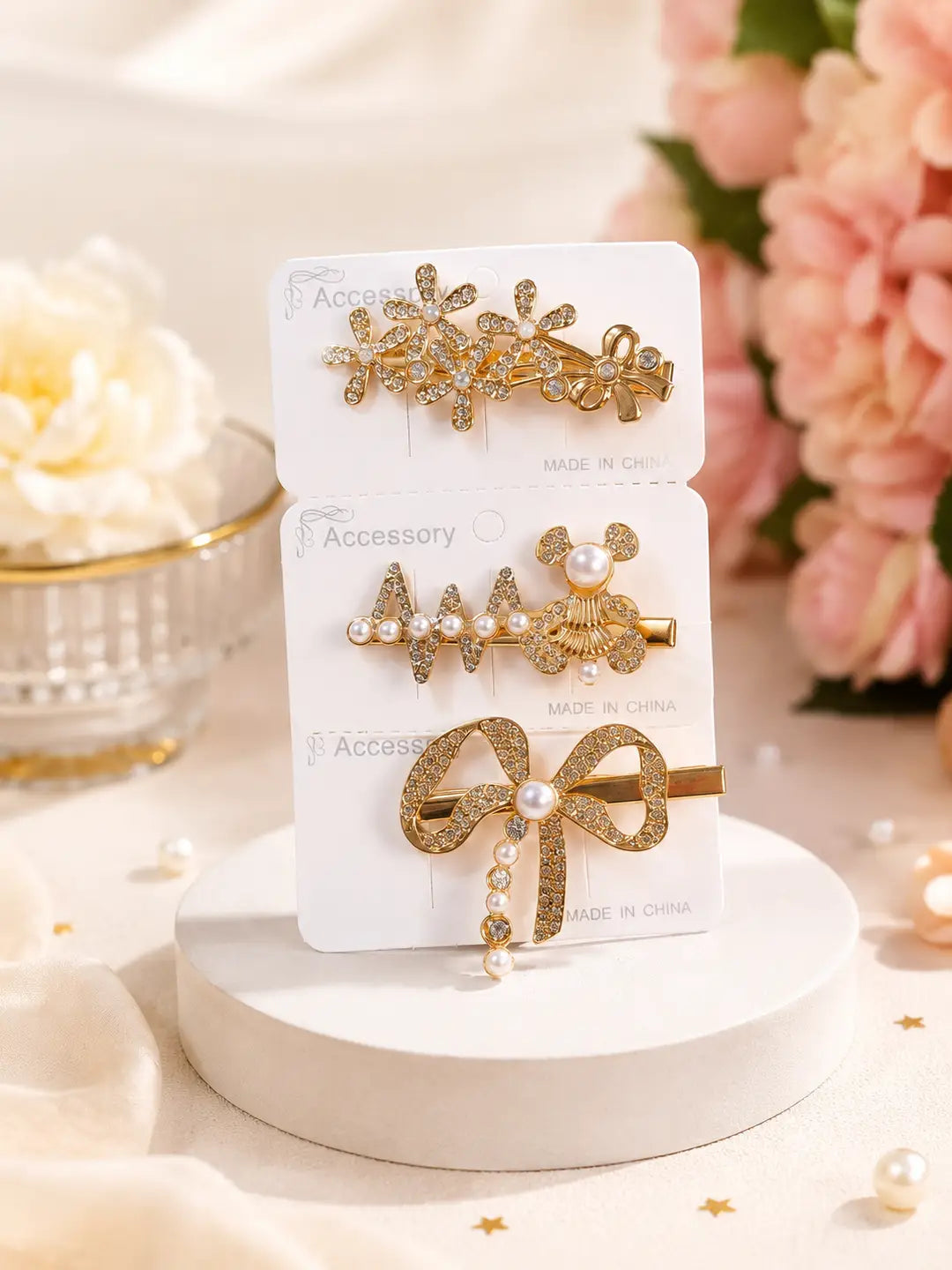 Girl's Fancy Hair Pins 3 Pcs