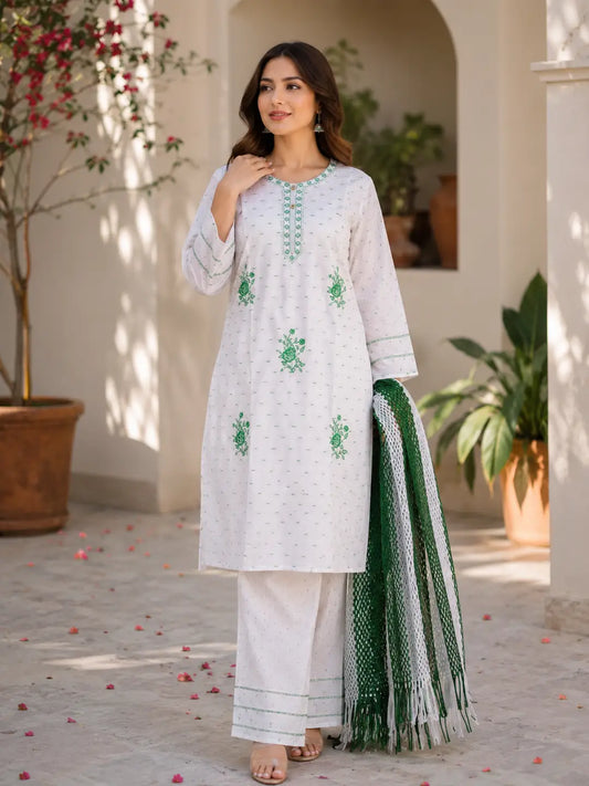 14 August 3 Pcs Women's Stitched Fancy Embroidered Suit