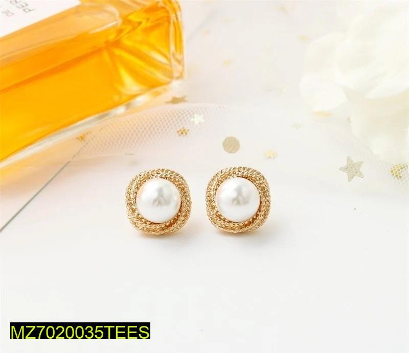 Elegant Gold Plated Pearl Studs for Women
