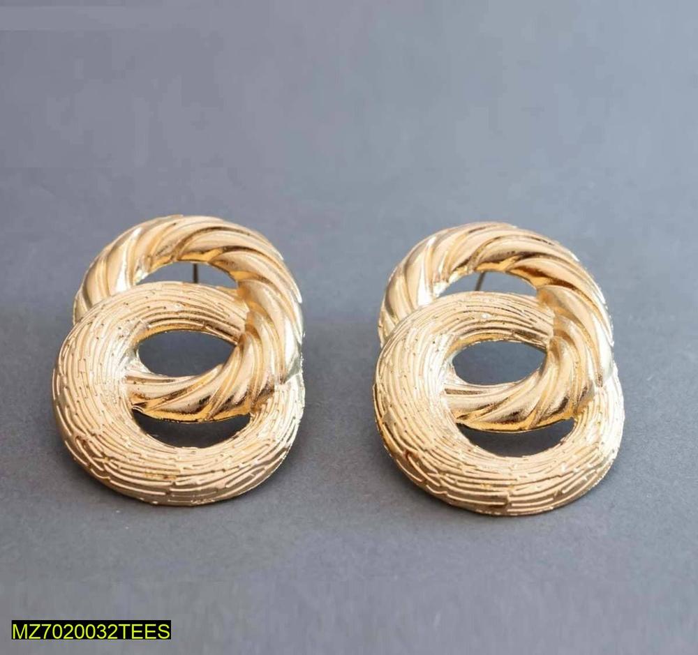 Gold Plated Ring Stud Earrings for Women