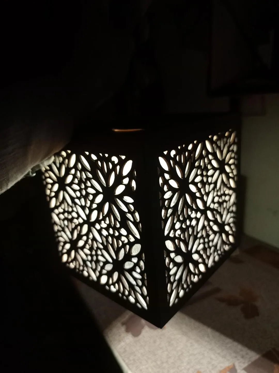 Modern Floral Ceiling Lamp Black Golden Glow