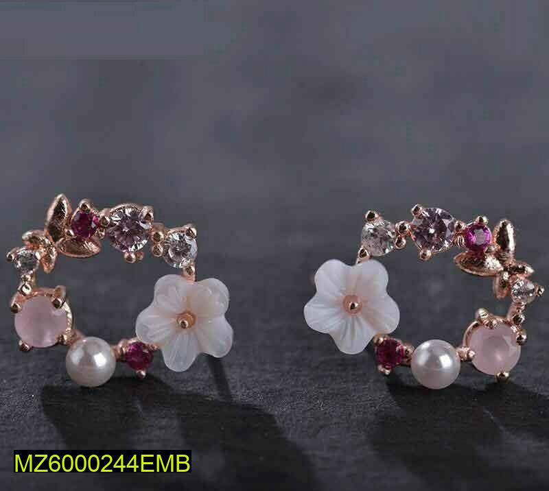 Golden Floral Earrings for Women, Lightweight & Durable