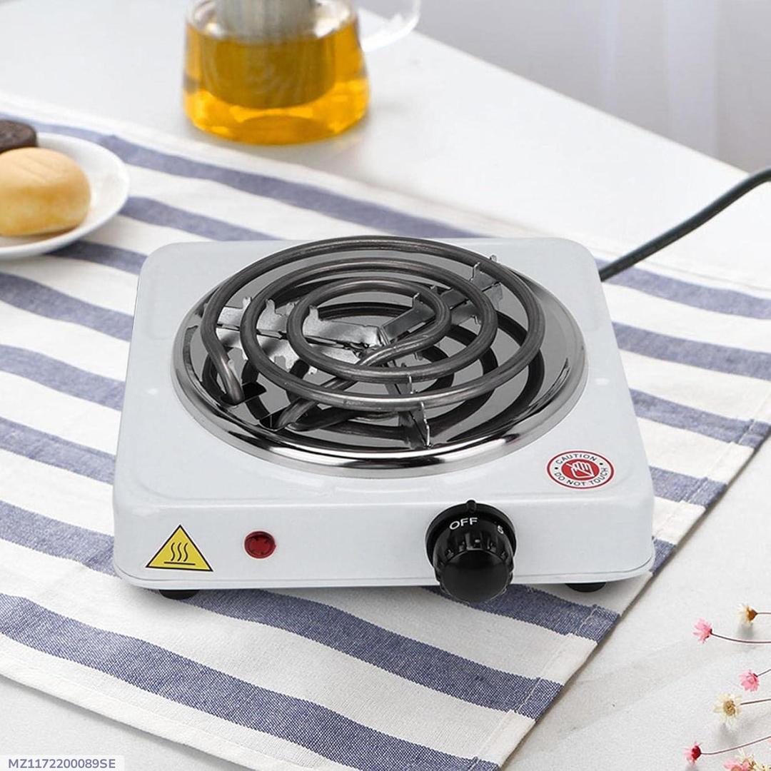 Portable Electric Stove Stainless Steel White Compact