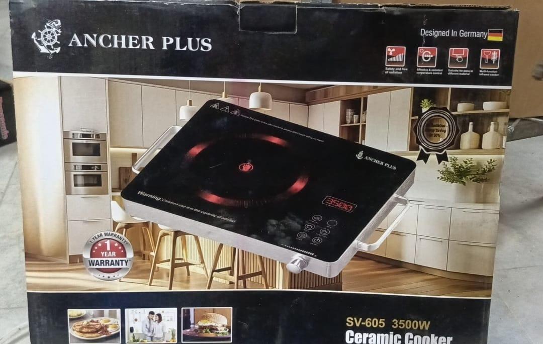 Electric Hot Plate with Timer Knob & Touch Combo Stainless Steel 12W