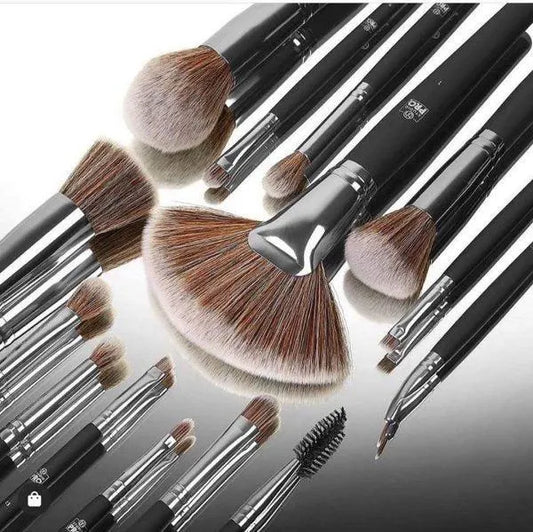 13-Piece Makeup Brush Set Black Silver Professional Use