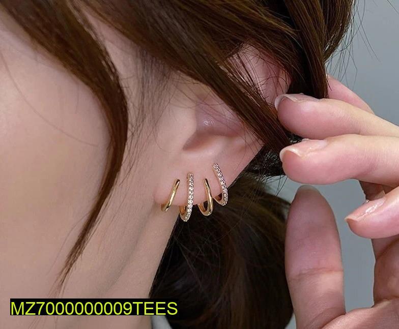 Golden W-Earrings for Women, Lightweight & Durable