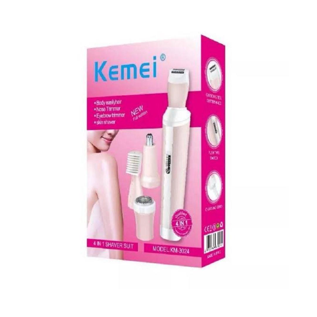 Kemei 4 in 1 Lady's Shaver - Rechargeable Trimmer Set