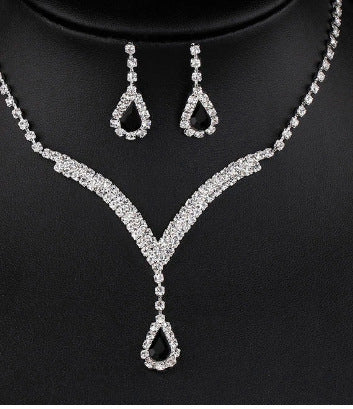Diamond Water Drop Necklace & Earrings Set for Pakistani Women