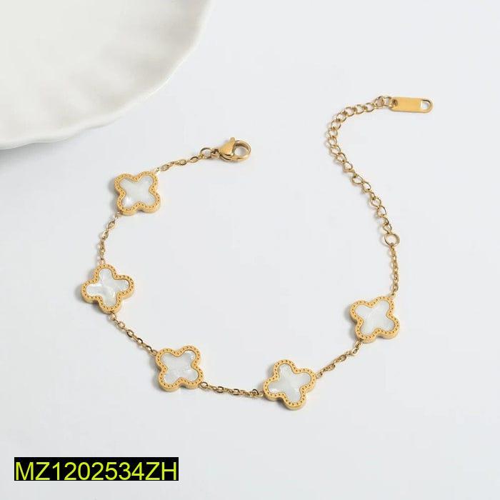 Gold Plated Clover Chain Bracelet for Women