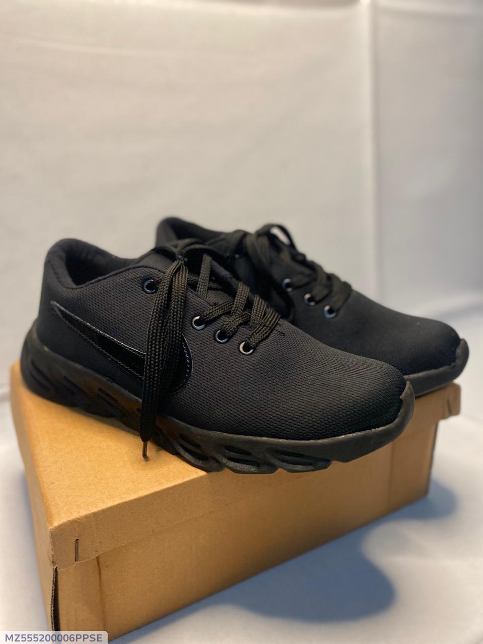 Men's Black Fabric Walking Sports Shoes Pakistan