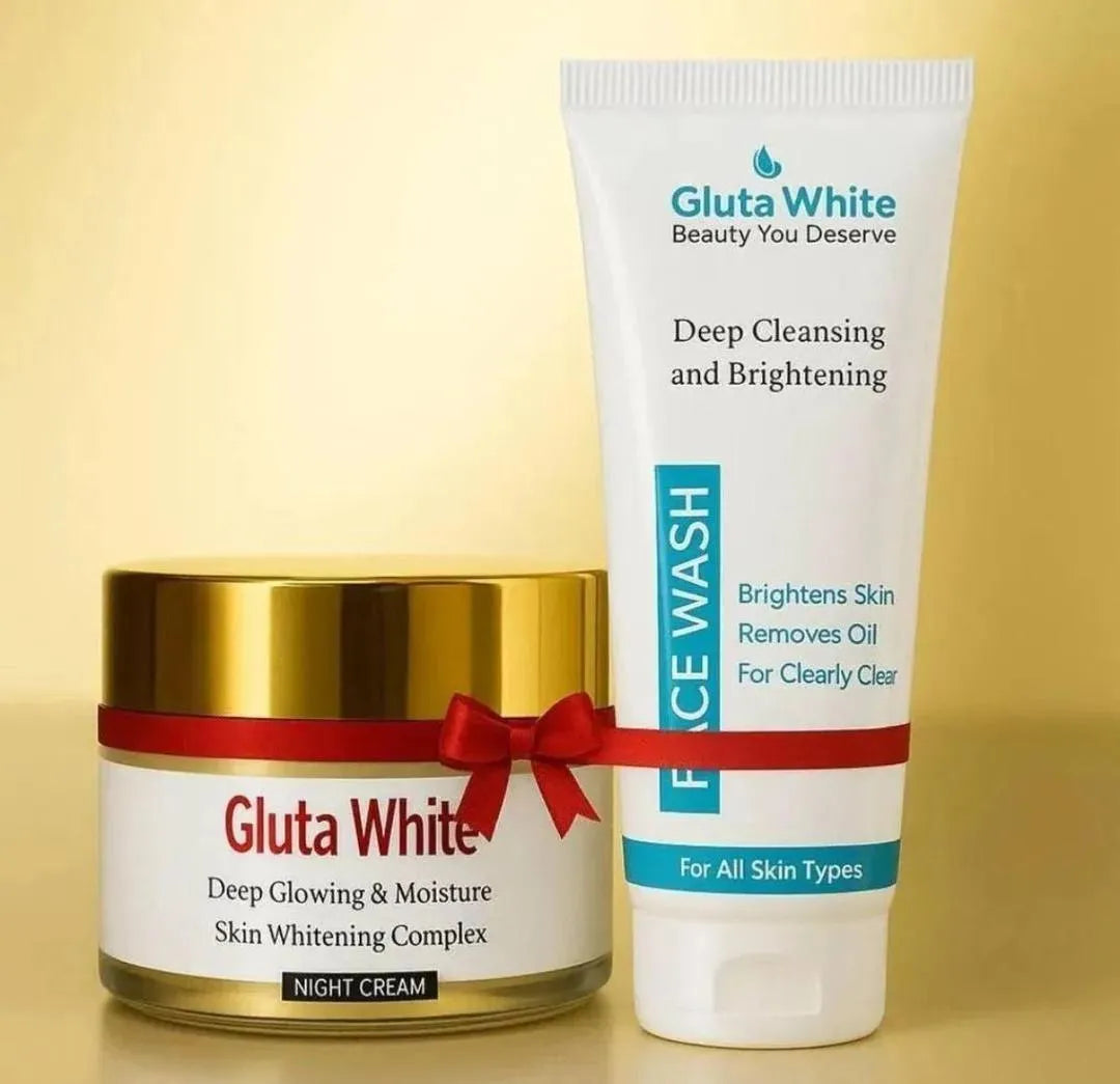 Gluta White 2 in 1 Whitening Cream & Face Wash Bundle