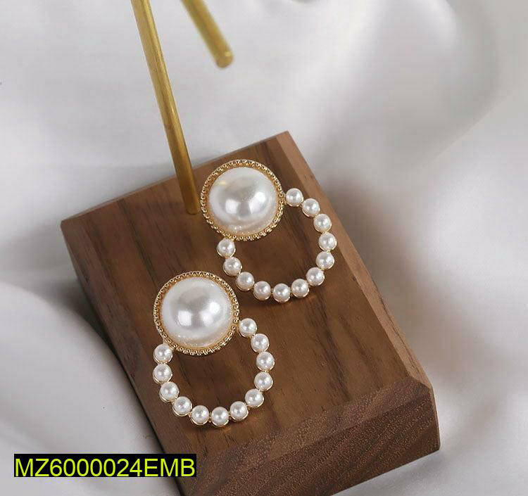 Golden Pearl Earrings for Women, Lightweight & Durable