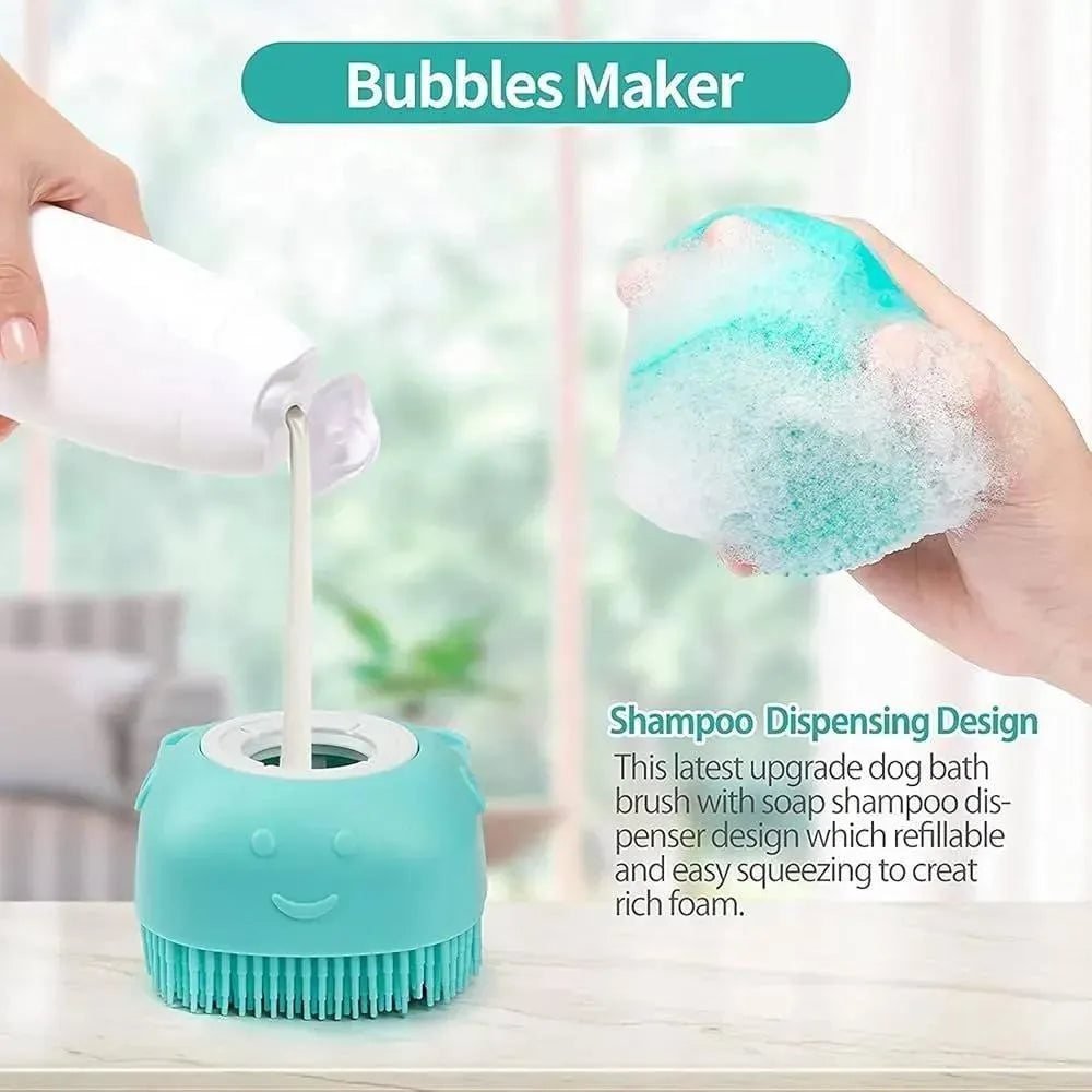 Turquoise Silicone Bath Body Brush with Suction Cup