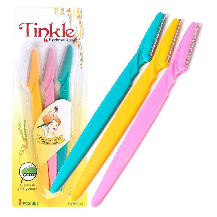 Pack of 3 - Tinkle Eyebrow Razor Easily Remove Hair For Women - Personal Grooming Tool Designed For Facial Hair Removal And Smooth Skin Maintenance Routine