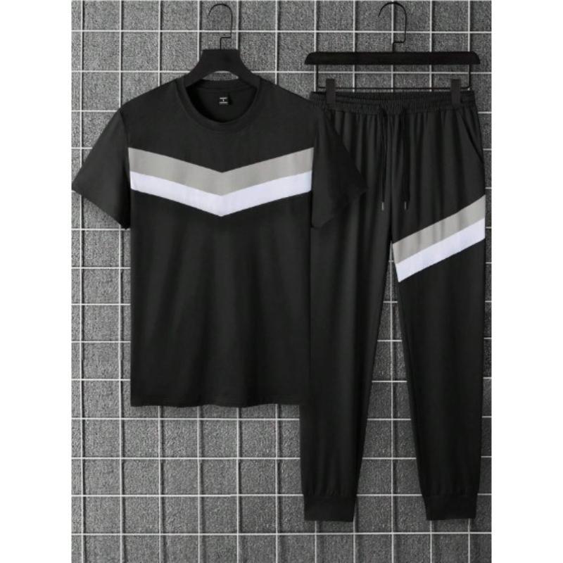 Men Black Micro Track Suit 2 Pcs Set S to XL