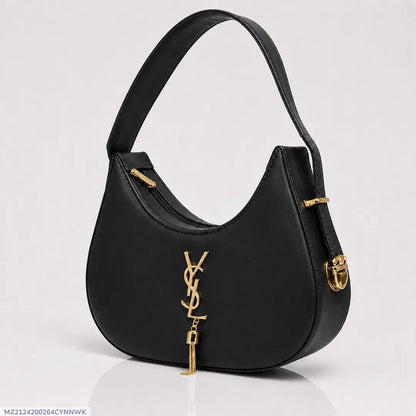 YSL Hobo Bag Plain Leather Adjustable Handle