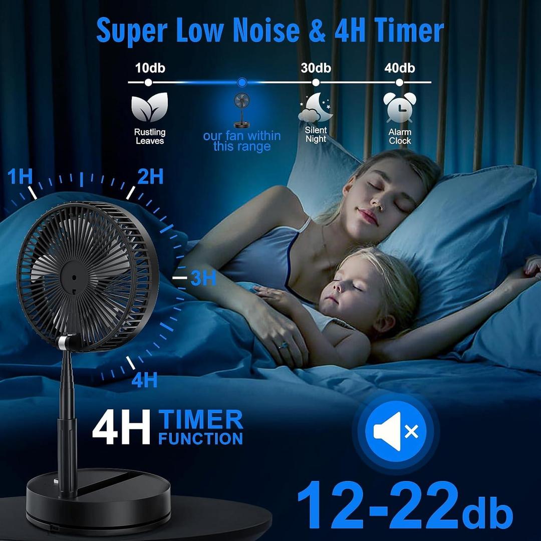 Rechargeable Desk Fan Green 20W Portable