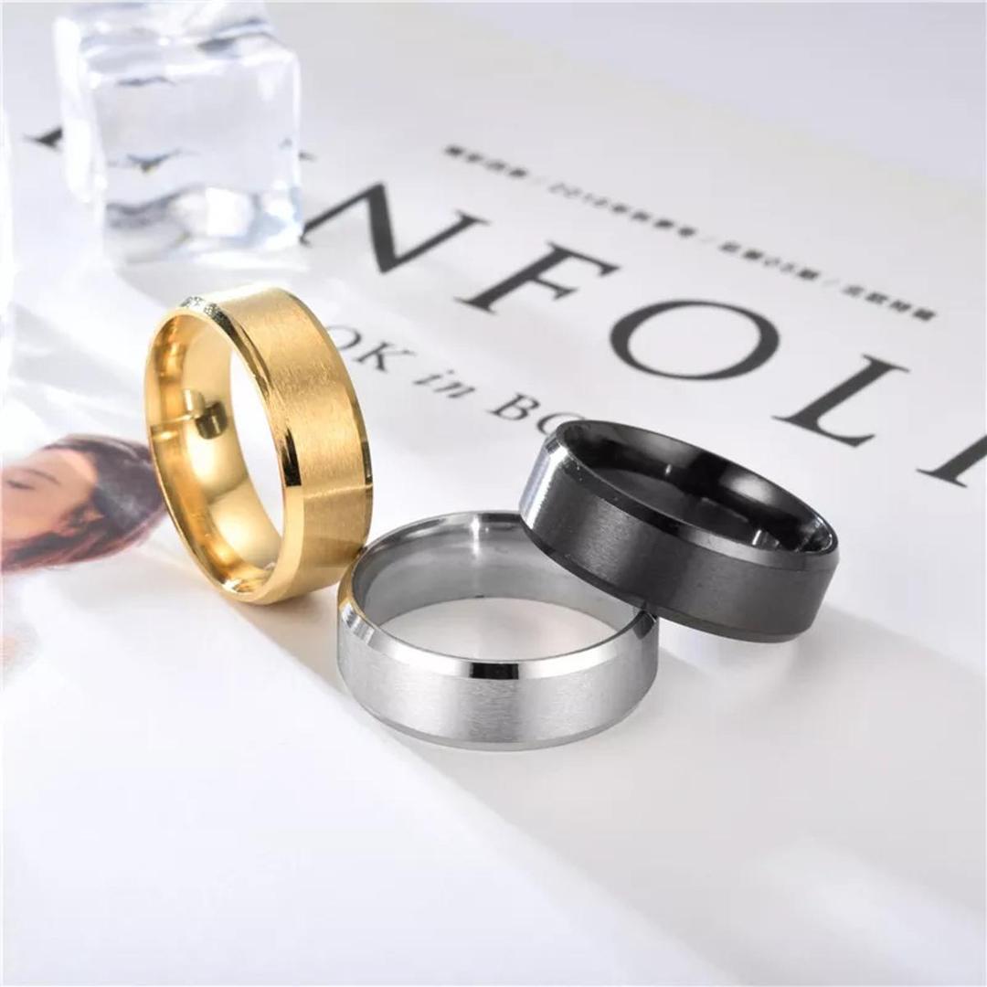Adjustable Unisex Titanium Rings Gold Silver Black
