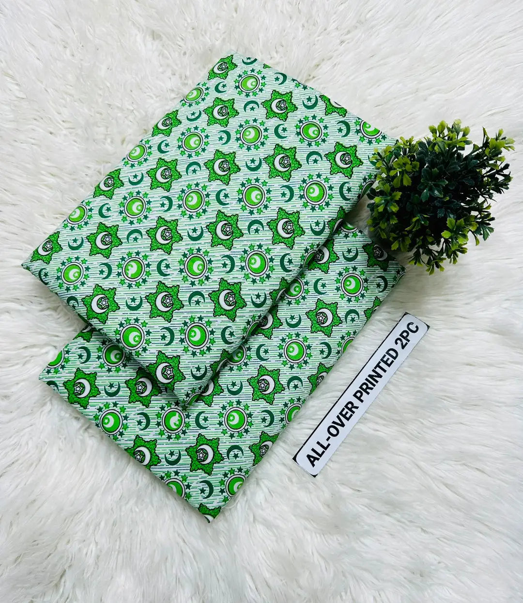 2 Pcs Women's Unstitched Printed Suit