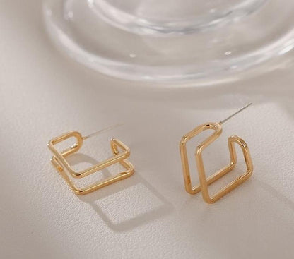 Square Stud Earrings Stainless Steel Earrings for Women