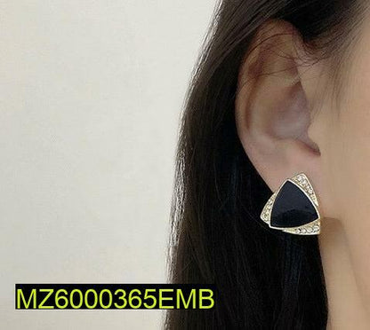 Black Gold Stud Earrings for Women Daily Wear