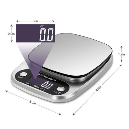 Digital Kitchen Scale 10kg Silver ABS