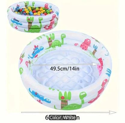 Water Compact and Durable Inflatable Round Swimming Pool PVC, Equipped with Family Entertainment Accessories, Inflatable Swimming Pool, Vivid Dinosaur and Plant Design, Game Pool Dinosaur Themed Swimming Pool Durable Swimming Pool
