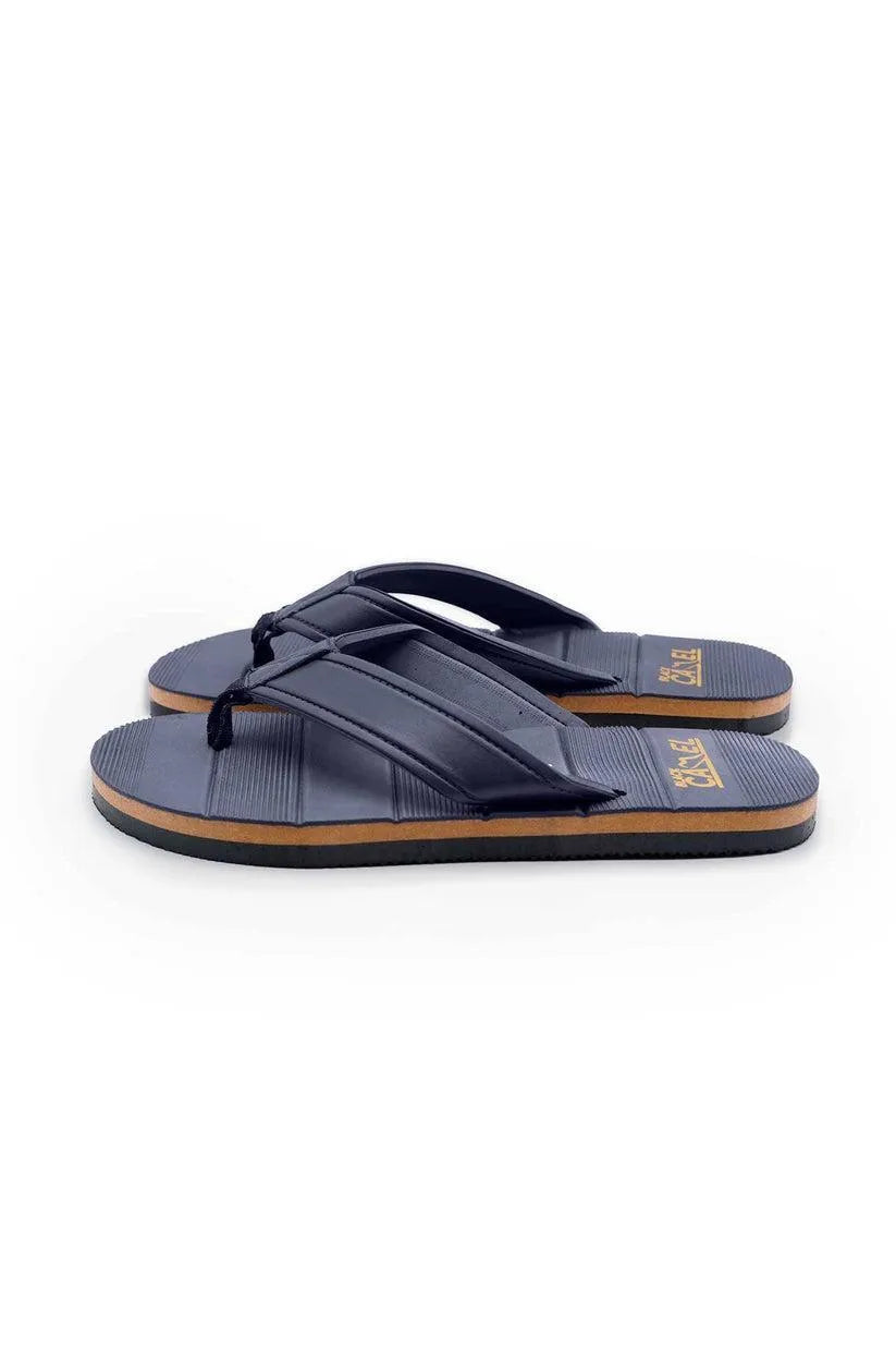 Men Blue Textured Casual Flip Flops Lightweight Comfortable