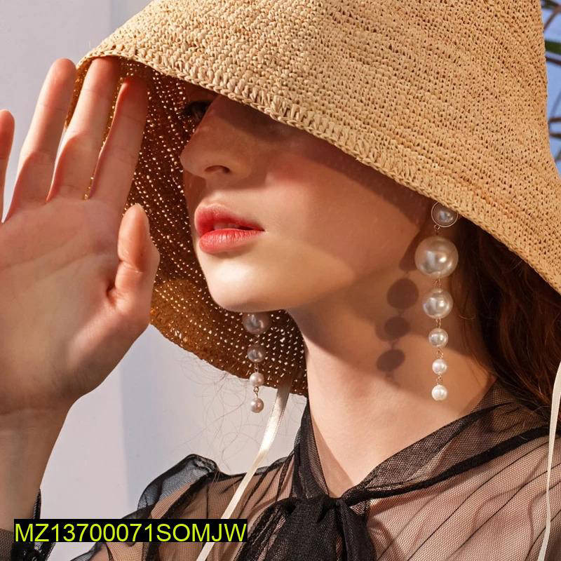 Long Pearl Drop Earrings for Women, Graduated Design, Durable Metal, Lightweight, Wedding Party Wear, Eid, Birthday