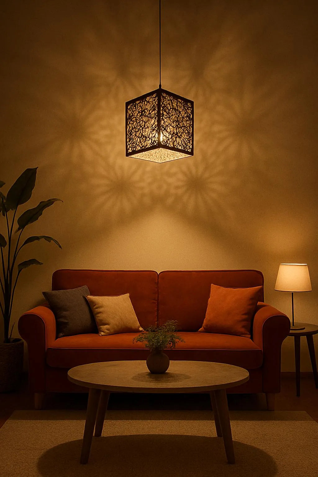 Modern Floral Ceiling Lamp Black Golden Glow