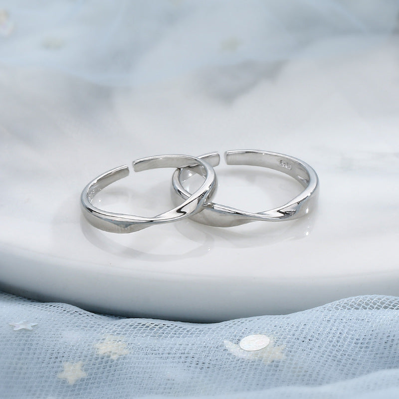 Sterling Silver Mobius Ring Adjustable Unisex Gift