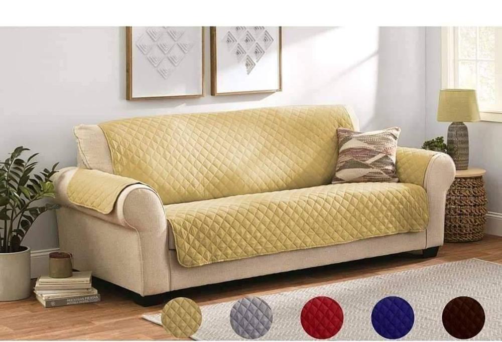 7 Seater Cotton Polyester Sofa Cover Quilted Durable