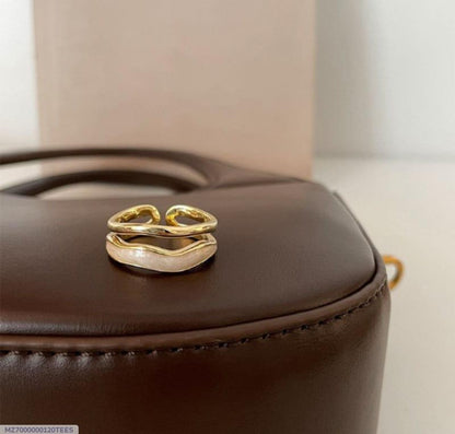 Golden Adjustable Ring for Women, Durable Alloy, Elegant Design