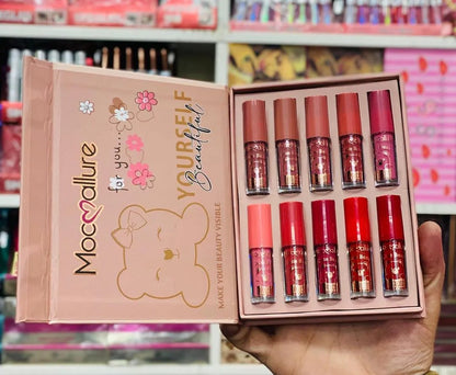 10 Pcs Cool Undertone Lip Gloss Set Nude Shades