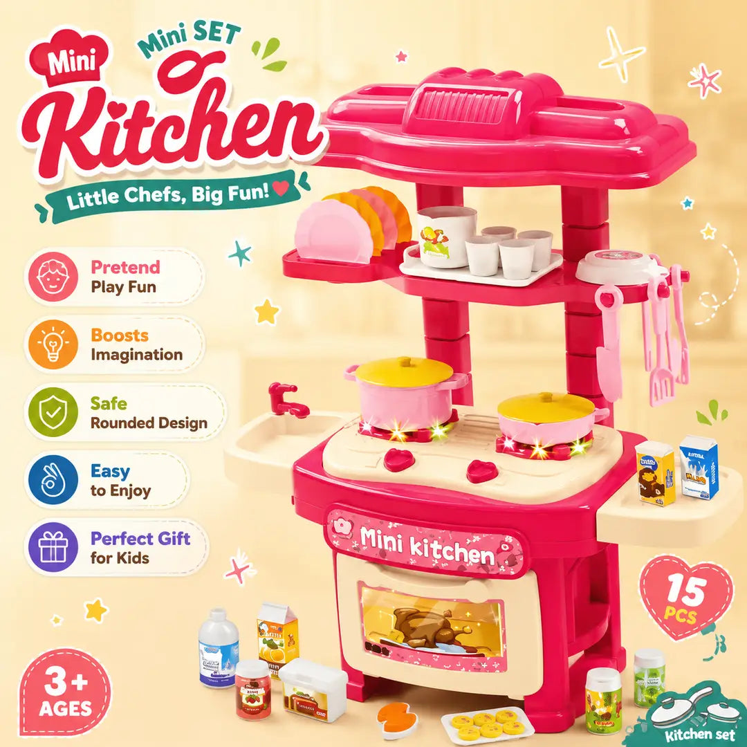 Girl's Plastic Kitchen Set