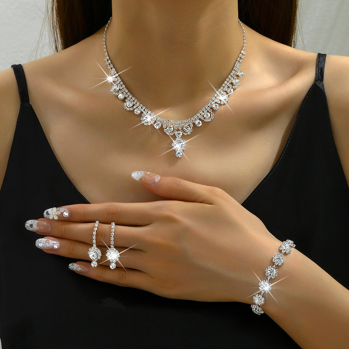 Premium Water Diamond Jewelry Set for Pakistani Women