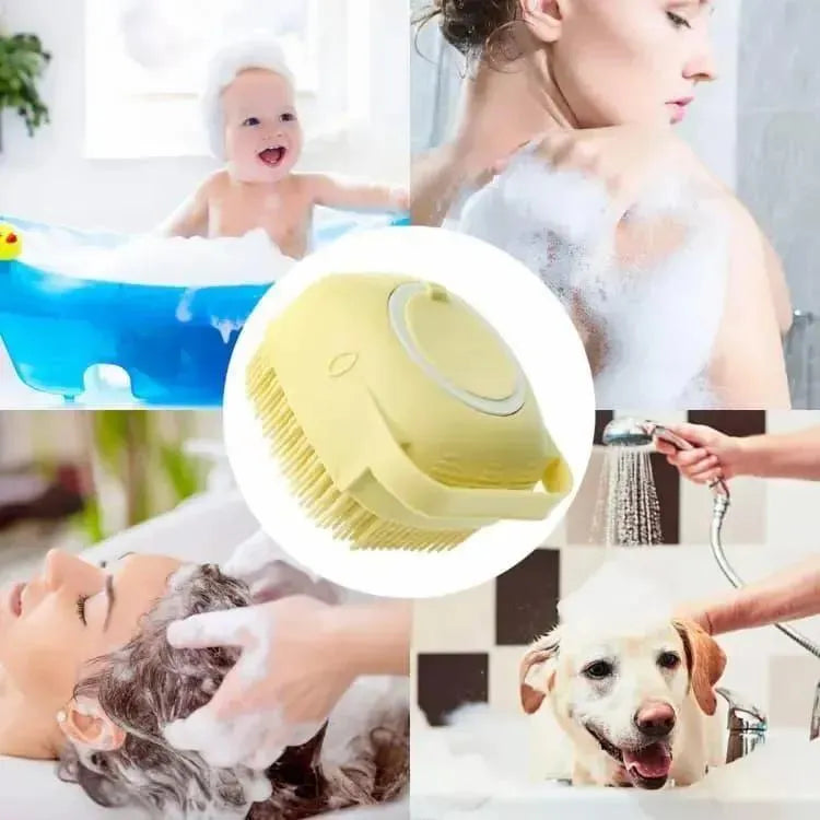 Turquoise Silicone Bath Body Brush with Suction Cup