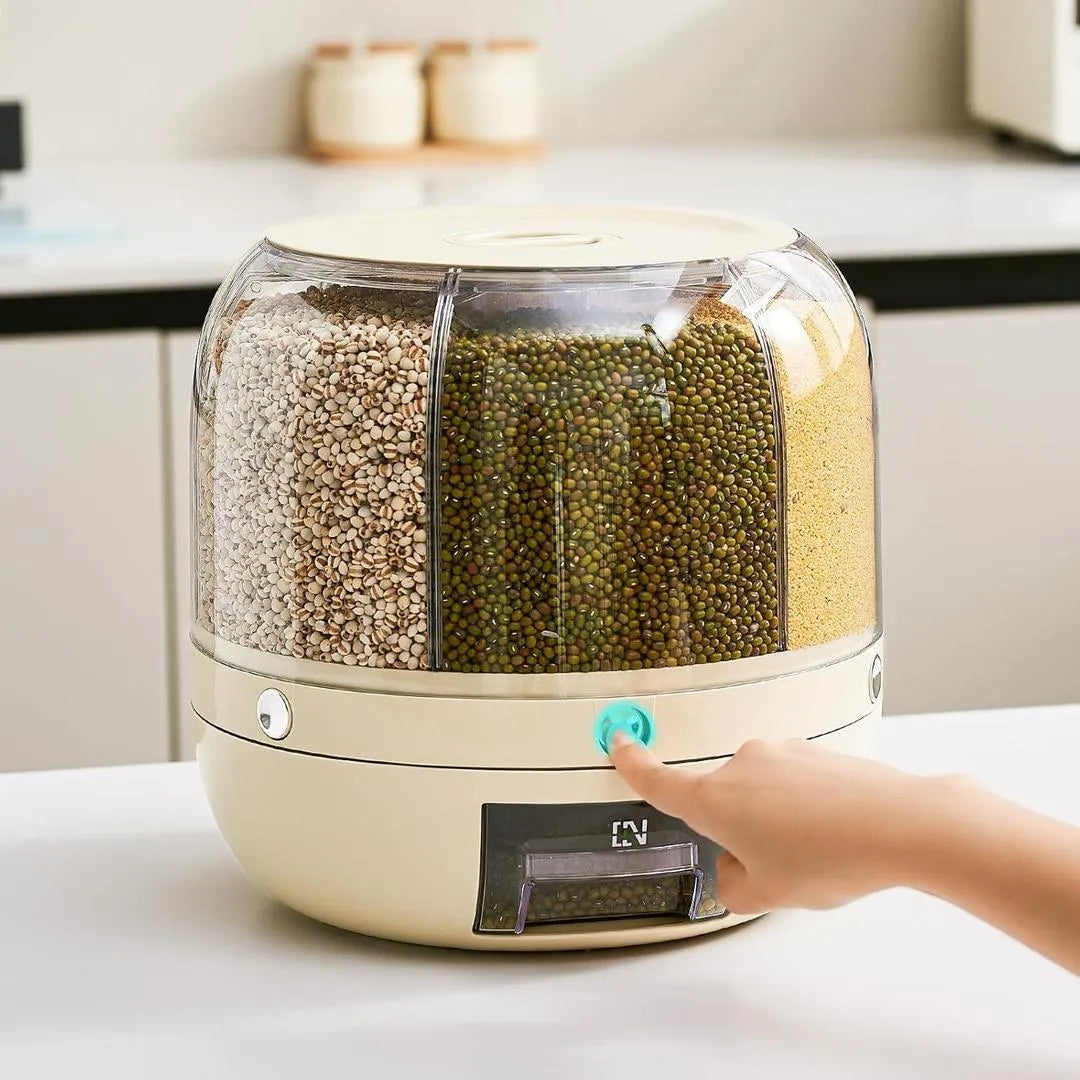 360° Rotating Rice Dispenser for Kitchen Organization
