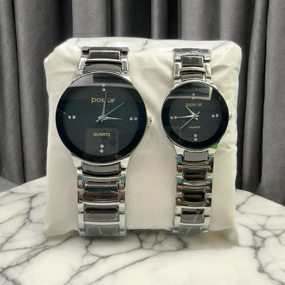 Couple Analog Watches Steel 36mm Set