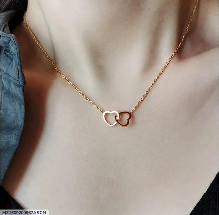 Golden Heart Necklace for Girls Daily Wear