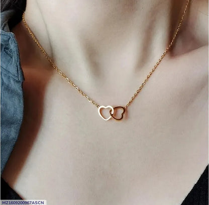 Golden Heart Necklace for Girls Daily Wear