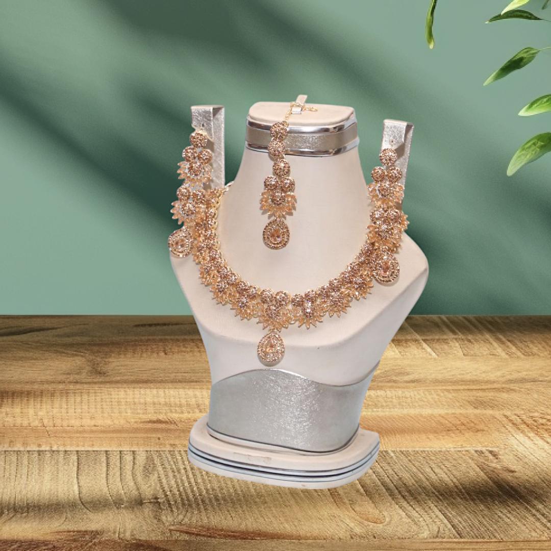 Gold Plated Bridal Set with Crystal Accents
