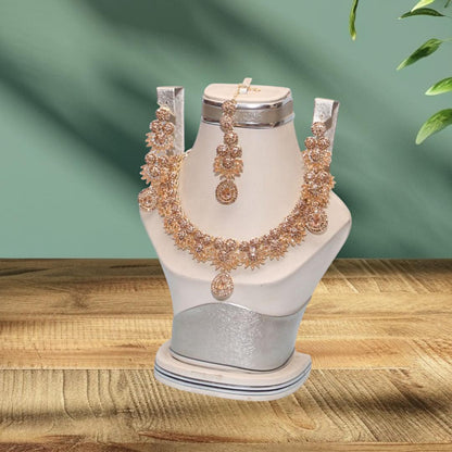 Gold Plated Bridal Set with Crystal Accents